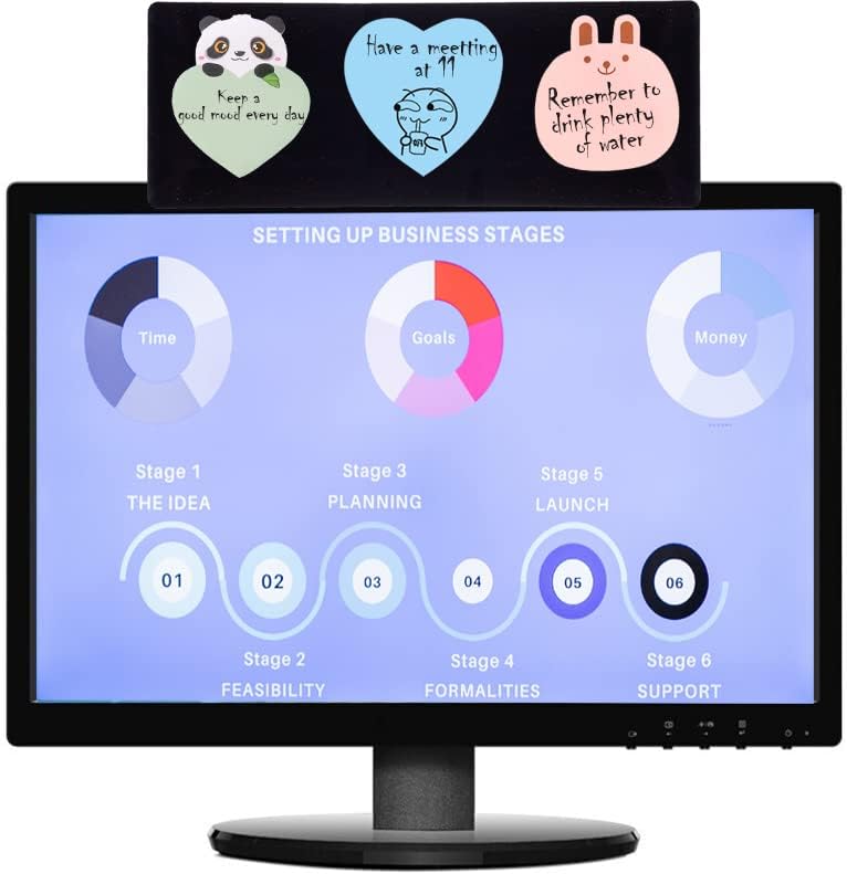 Yocoolfun Computer Monitor Memo Board,Computer Monitor Sticky Note Holder Message Board for Monitors Screen Cabinets (2 Pack Black) - Image 5